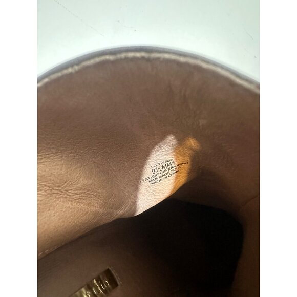 Louise Et Cie Leather Ankle Boots Womens 9.5 Brown Pointed Toe Block Heel Class - Picture 9 of 16